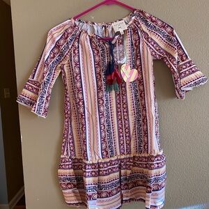 Hayden Girls Multicolor Striped Casual Dress